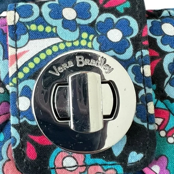 Vera Bradley Floral Paisley Quilted Wallet - Black Multi - Picture 2 of 6